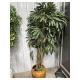 Artificial Ralpis palm tree in bamboo style pot