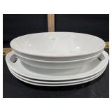 3- Cordon Bleu 17 inch oval plates and 2- serving