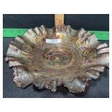 CARNIVAL GLASS BOWL VINTAGE 9 INCH