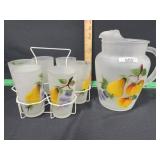 FIRE KING   FRUITS / GAY FAD FROSTED WATER SET IN