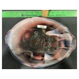 EARL PURPLE SLAG GLASS   PLATTER WITH TAB