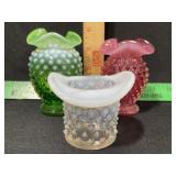 FENTON GLASS OPALESCENT 3 PC MINI VASES