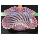 VICTORIAN SQUARE SWIRL OPALESCENT BOWL10 INCH