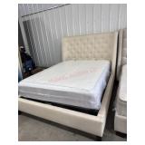 Restoration Hardware tufted white  Queen size bed