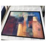 50x62 Framed Abstract canvas wall painting with