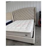 King size Grey tufted upholstered bed frame