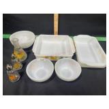 FIRE KING FRUITS / GAY FAD LOAF PAN,SQ. DISH 3