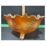 VINTAGE CARNIVAL GLASS ORANGE TREE BOWWL 10 INCH