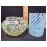 OPALESCENT 2 PIECE LOT YELLOW / BLUE