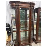Empire style Cherry wood bowed glass curio