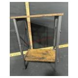 Wood and metal decorator table  15x11x20