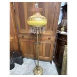 Art glass floor lamp (Possibly Fenton) signed A.