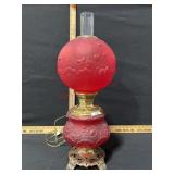 Gone With the Wind parlor lamp red glass