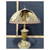 Salem Brothers slag glass table lamp 2 panels