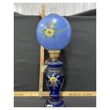Blue art glass lamp