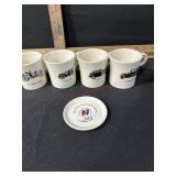 VINTAGE FIESTAWARE 4 MUGS  1 COASTER