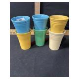 VINTAGE FIESTWARE WATER TUMBLERS 6 QTY ASSORTED