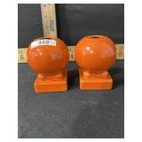 VINTAGE FIESTAWARE BULB CANDLE HOLDERS RED PAIR