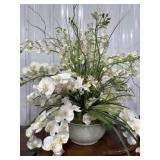 Ceramic pot with artificial lilies floral