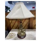 Solid brass Anchor table lamp with dark wood base