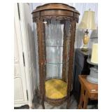 French carved Cylindrical curio cabinet   66 x68