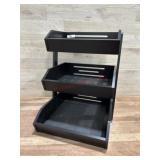 Black 3 tiered desk rack