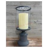22 inch Grey hurricane pillar candle stand