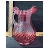 CRANBERRY SWIRL WATER PITCHER