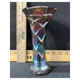 CARNIVAL GLASS VASE 7 1/2 INCHES TALL