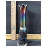 CARNIVAL GLASS VASE 10 3/4 TALL