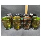 VINTAGE CARNIVAL GLASS ASSORTED GLASSES 8 QTY