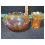 VINTAGE CARNIVAL GLASS ASSORTMENT 5 PIECES2
