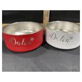 2 Stainless dog food bowls