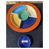 VINTAGE FIESTAWARE RELISH TRAY COMPLETE WITH
