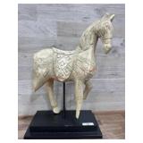 18 inch tall Horse statue on wood base