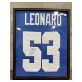 Colts #53 Leonard signed  framed jersey