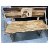 Custom built Rustic Bench with fisherman and B