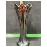 VINTAGE CARNIVAL GLASS 10 INCH VASE