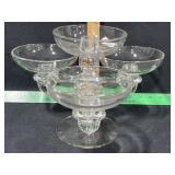 CAMBRIDGE GLASS CANDLE BOWLS  6 PC SET