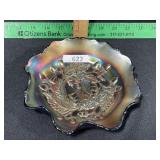 CARNIVAL GLASS ACORN BOWL 7 1/2 INCHES WIDE