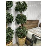 Sweet Bay artificial triple ball topiary tree in