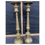 Pair of 27 inch brass candlesticks