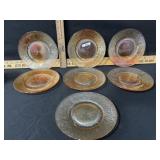 CARNIVAL GLASS BARK PLATES 7 QTY  8 INCH PLATES