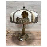 Slag panel lamp with damaged shade