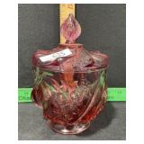 FENTON GLASS PINK COVERED CANDY