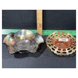 CARNIVAL GLASS LATTICE BOWL / NORTHWOOD BOWL 2