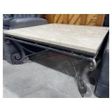 Metal leg and marble top occasional table