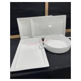 3 Cordon Bleu 11x18 serving plates and one 11