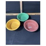 VINTAGE FIESTWARE 8 1/2 INCH SERVING BOWLS 3 QTY