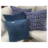 4- Navy blue throw pillows